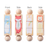 1PC Baby Wooden Montessori Toy – Cartoon Animal Crocodile & Bear Rotate Block Rattle, Food-Grade Wooden Teether Puzzle Game