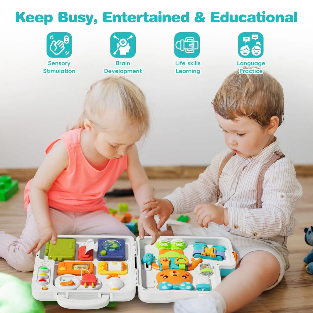 Musical Busy Board for Toddlers – Skills Development Educational Toy, Montessori Toy Gift for Children Ages 1-3