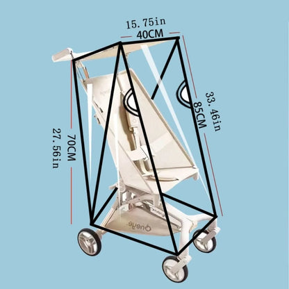 Transparent Baby Umbrella Stroller Rainproof Cover Waterproof Windproof Pocket Stroller Rain Cover with Unobstructed View for Travel