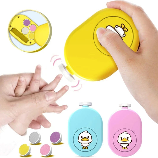 Newborn Baby Nail Trimmer, Kids Nail Polisher Tool, Electric Manicure Pedicure Nail Clippers File with 4 Replacement Pads