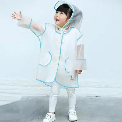 Kids Kids Waterproof Clear Rain Poncho Raincoat