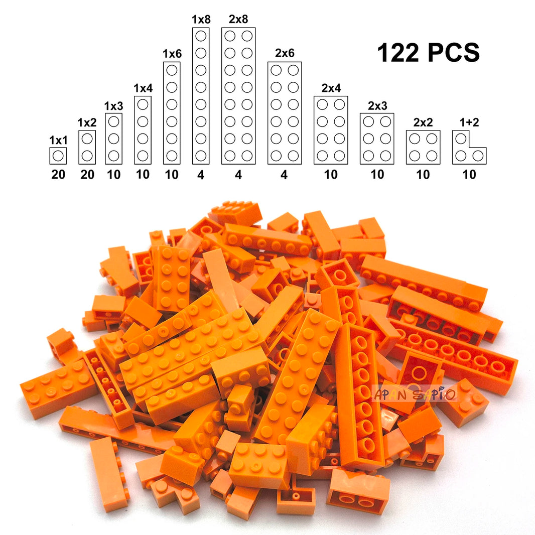 122PCS Thick Figures Bricks – 12 Size DIY Building Blocks, Creative Educational Plastic Toys, Compatible with 3001 for Children