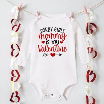 “Mommy and Daddy’s Little Valentine” – Cute Baby Romper, Newborn Long Sleeve Bodysuit, Valentine’s Day Toddler Jumpsuit