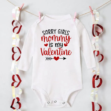 “Mommy and Daddy’s Little Valentine” – Cute Baby Romper, Newborn Long Sleeve Bodysuit, Valentine’s Day Toddler Jumpsuit