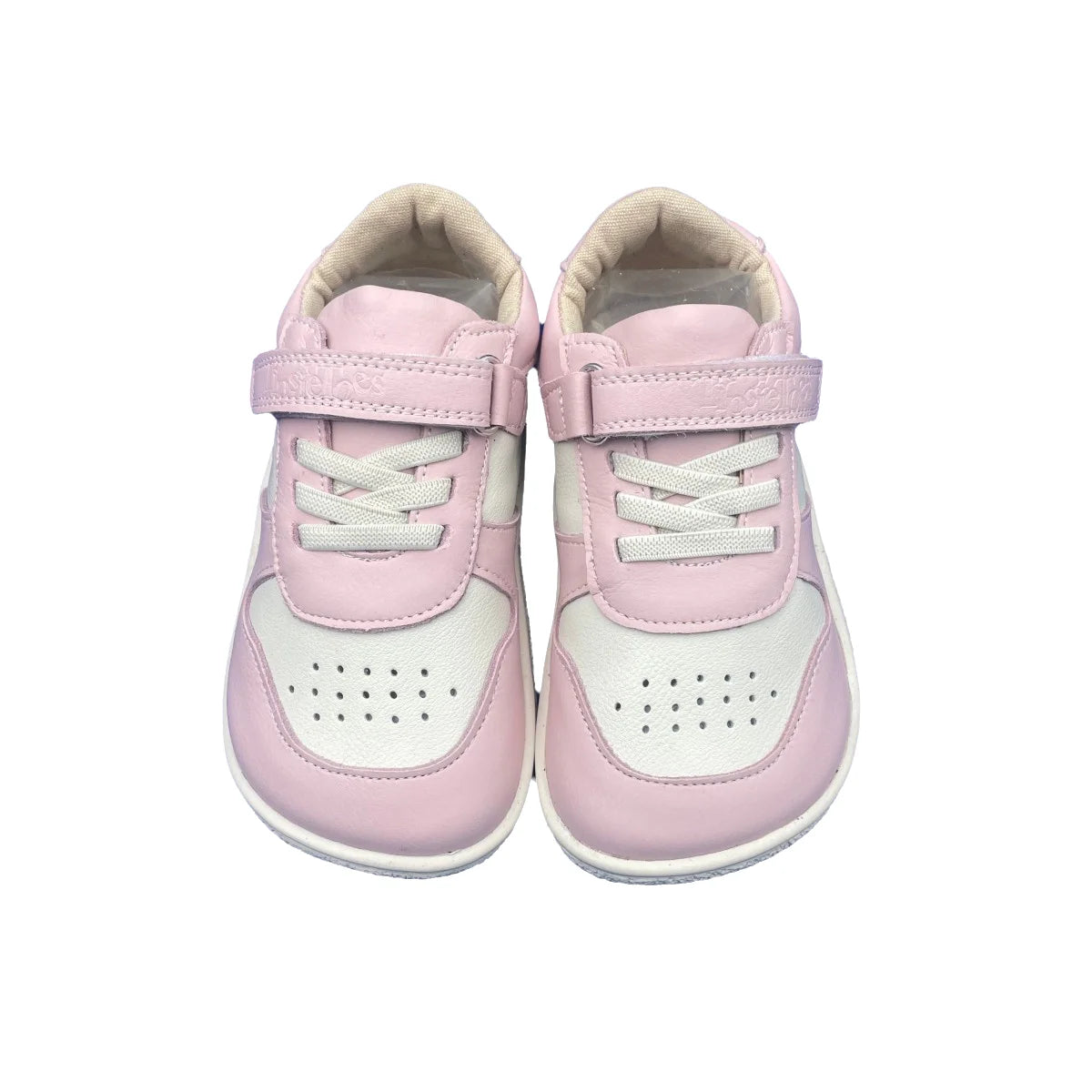 Tipsietoes Spring Genuine Leather Shoes – Lightweight Minimalist Barefoot Sneakers for Girls & Boys with Elastic Strap
