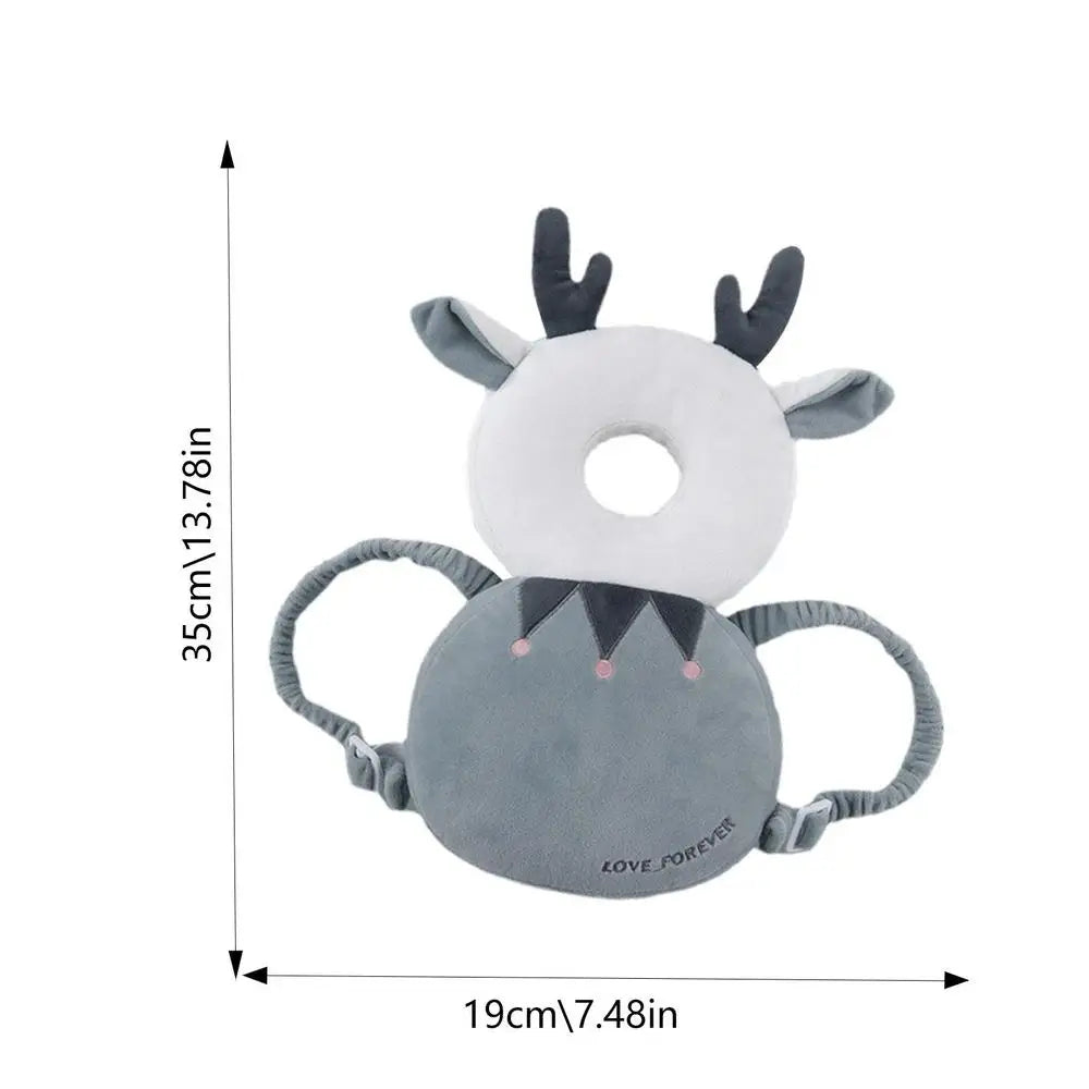 Stuffed Animal Shape Baby Back Protection Pillow Backpack Toddler Head Protector Anti-Fall for Walking & Crawling