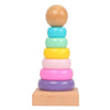 Kids Rainbow Stacking Ring Tower Wood and Plastic Toy