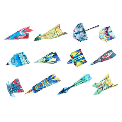 Handmade Paper Airplane Origami Set Montessori Folding Cartoon Versatile Paper Aircraft Toy