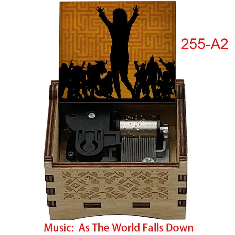 As The World Falls Down Fantasy 18-Note Wooden Music Box New Year Christmas Birthday Gift