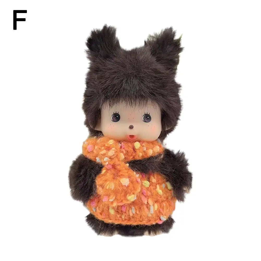 15cm Kawaii Mochi Monkey Plush Doll, PP Cotton Hand Puppet Bag Pendant Charm Toy