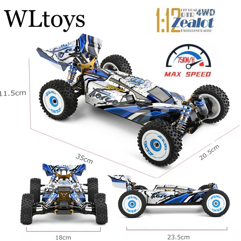 Wltoys 124017-V8 1/12 Racing RC Car with 4WD Brushless Motor and 75km/h Speed