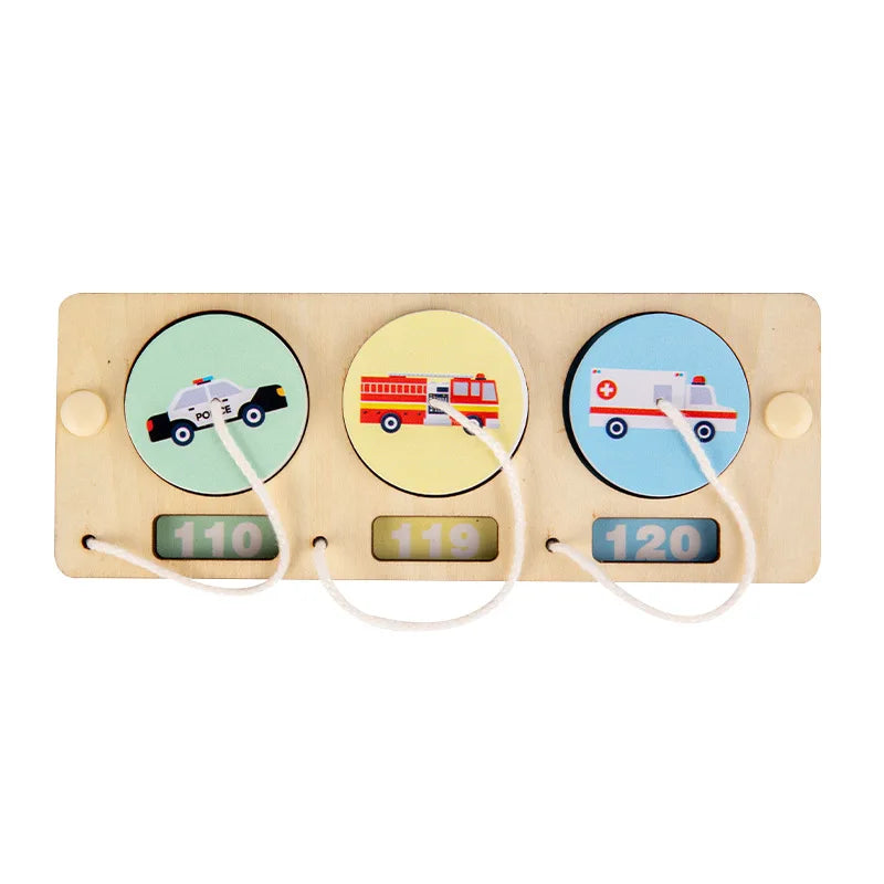 DIY Montessori Busy Board – Wooden Accessories with Hand-Pulled Wheel, Gear, Drum, Car, and Castle, Early Educational Toy for Children Gift