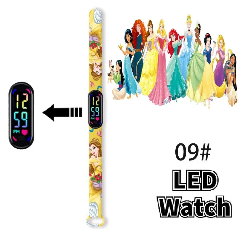 Disney Princess Frozen Elsa Kids Digital Watch Cartoon LED Touch Waterproof Electronic Birthday Gift Toy