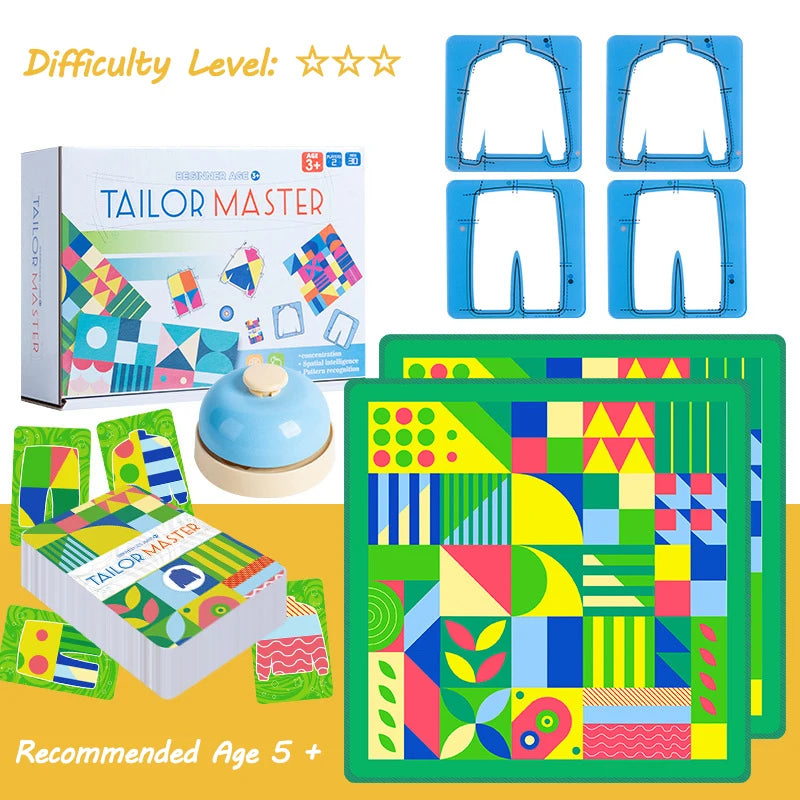 Tailor Master Battle Game – Color & Shape Matching Board Game for Kids, Logical Thinking Montessori Educational Toy