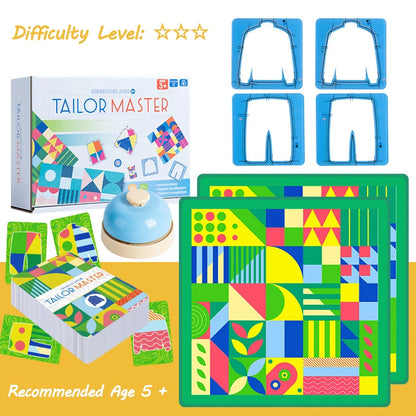 Tailor Master Battle Game – Color & Shape Matching Board Game for Kids, Logical Thinking Montessori Educational Toy