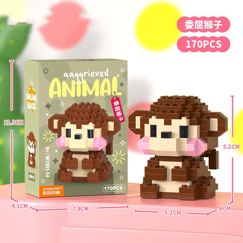 Adults Animals Micro Particle Building Blocks – Dog and Cat Mini Bricks Toy for Kids Ages 6 to 12