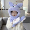 Kuromi Kids’ Winter Set – 3-Piece Anime Kawaii Hat, Scarf & Gloves for Girls, Autumn & Winter Cartoon Gift