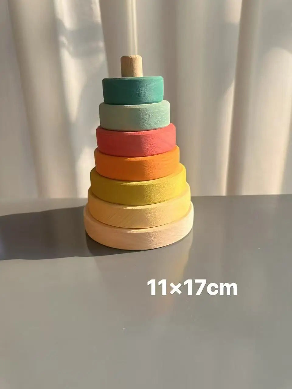 Kids Wooden Pastel Nordic Building Blocks – Stacking Crochet House, Animals, Rainbow, and Forest Tree Toys