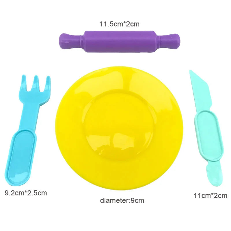 Children's DIY Plasticine Mold Modeling Clay Accessories - Play Dough Tool Kit with Plastic Set, Knife, and Mold, Educational Toys Gift for Kids