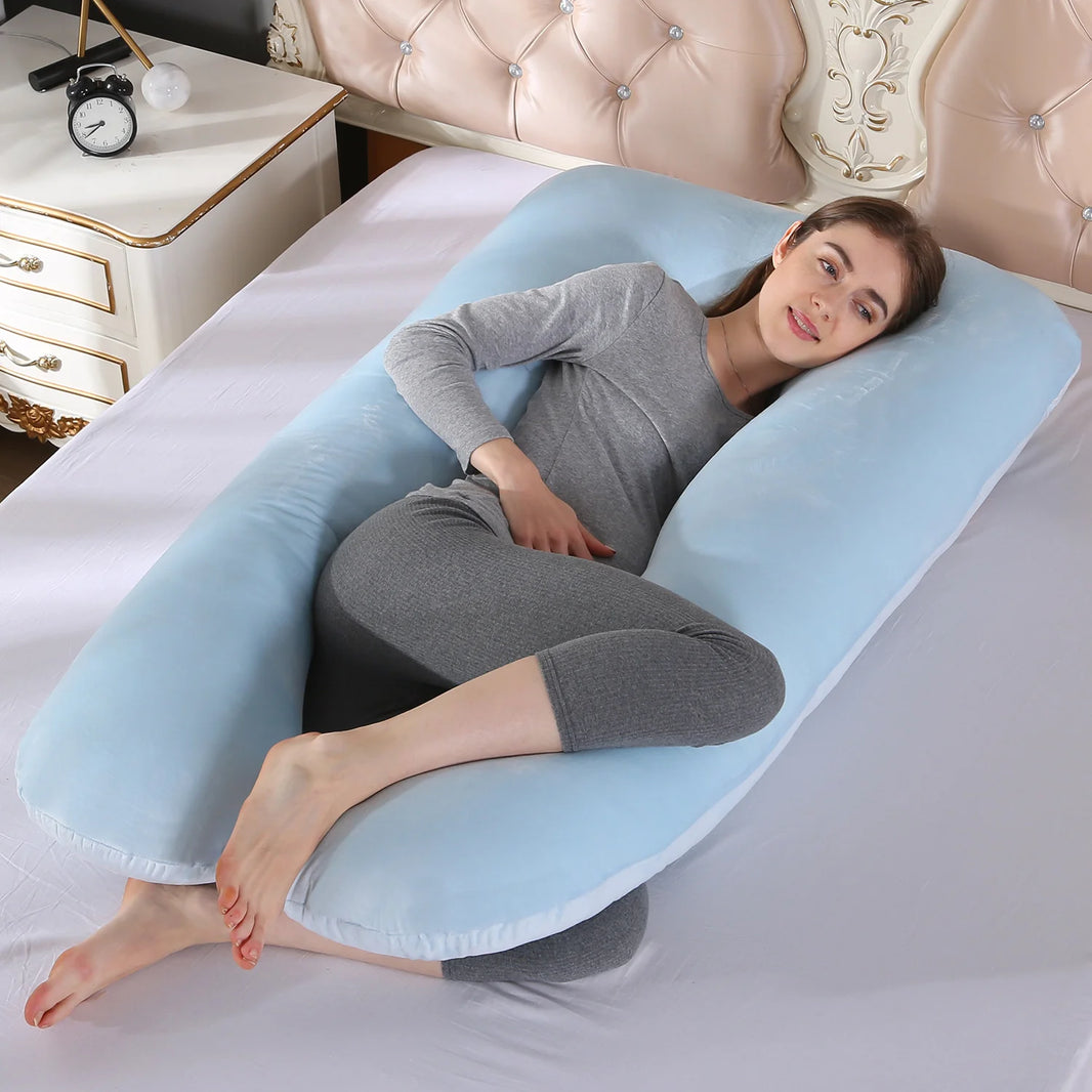 70x130CM Full Body Nursing Pregnancy Pillow - U-Shaped Maternity Pillow for Sleeping with Removable Cotton Cover (27.5x51 inches)