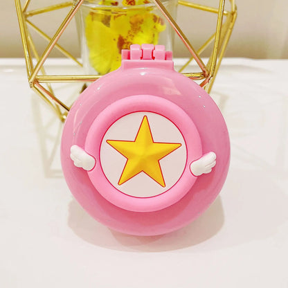 New Strawberry Hair Comb with Folding Mirror - Portable Traveling Massage Comb for Women & Girls - Hair Styling Accessories