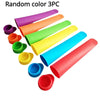 3-Pack Food-Grade Silicone Popsicle & Lolly Molds, DIY Ice Cream Pop and Ice Cube Maker, Random Colors