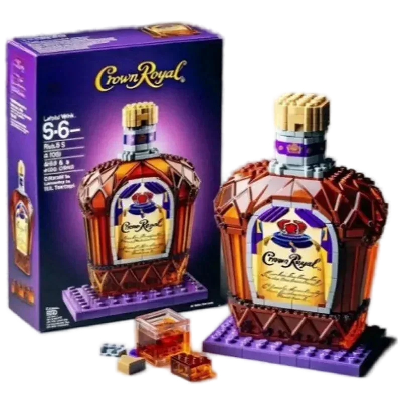 Whiskey Bottle Building Block Model – Assemble Toy for Gifts and Home Decor