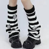 Y2K Punk Knitted Leg Warmers - Star Gothic Cross Harajuku Women Heart Two-Side Wear Loose Fit Leg Covers | JK Thigh High Lolita Socks