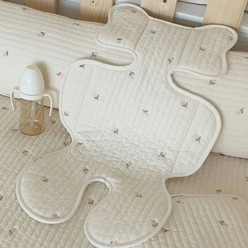 Baby Stroller Liner Breathable Soft Cotton Newborn Car Seat Cushion Seat Pad Infant Pushchair Mattress Mat Kid Pram Accessory