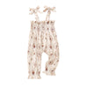 Baby Girl Floral Jumpsuit – Tie-Up Suspender Overalls Romper (Summer Outfit, 0-24 Months, 2024 New)