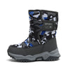 Kids Winter Plush Snow Boots – Leopard Fabric Ankle Boots, Warm Non-Slip TPR Sole (Ages 7-13)