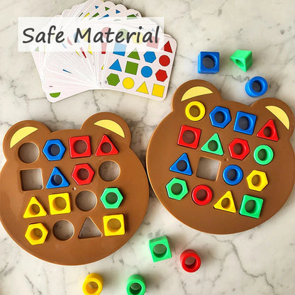 Children Matching Puzzle Toys, Colors & Geometric Shape Jigsaw, Board Games, Early Educational Interaction Toy for Kids, Battle Games