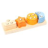 Montessori Wooden Shape Matching Building Blocks Toy for Toddlers Ages 2+ Early Learning Educational Puzzle