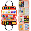 Number Creative Felt Busy Board – Cute Cartoon DIY 3D Quiet Activity Cloth Book with Handle, Portable Fine Motor Skills Toy for Babies
