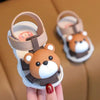New Summer Beach Sandals – Cute Cartoon Bear Shoes for Boys & Girls, Anti-Slip Soft-Soled Toddler Footwear in Korean Style