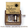 You Are My Sunshine Quote Print Wooden Music Box Birthday Party Favor Gift for Kids