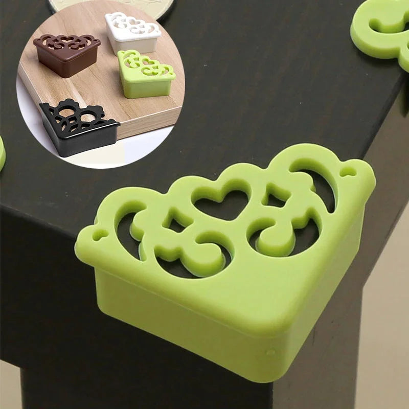 4Pcs Hollow Out Flower Pattern Baby Safety Corner Protectors – Soft Table Edge Guards for Kids