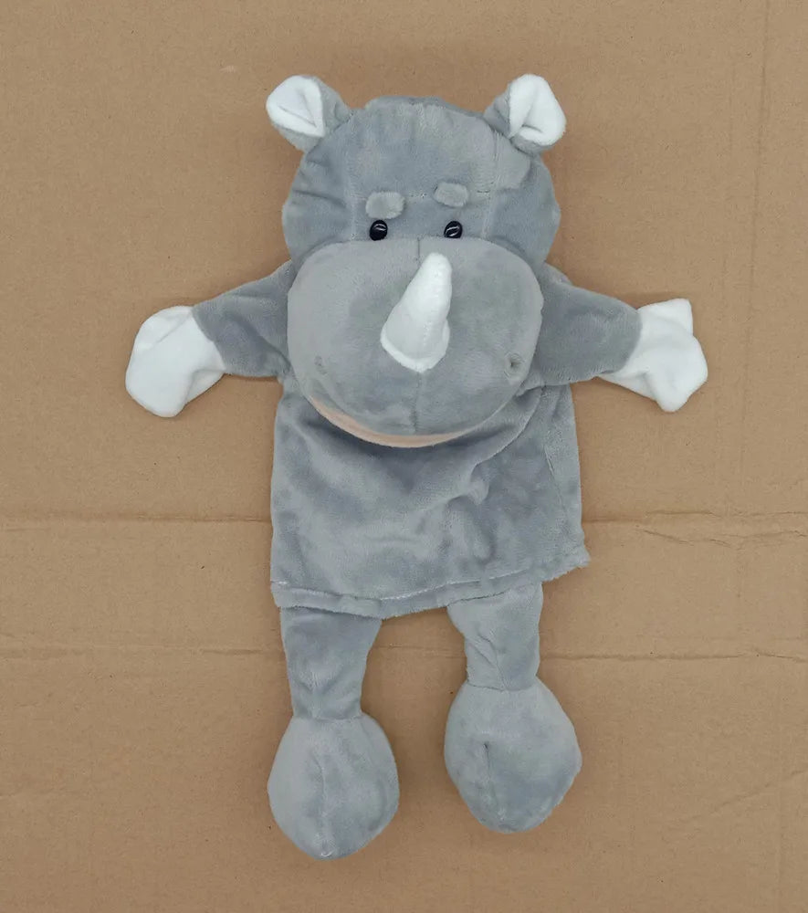 35cm Cartoon Animal Hand Puppets, Lion Elephant Pig Parent-Child Game Toys for Kids