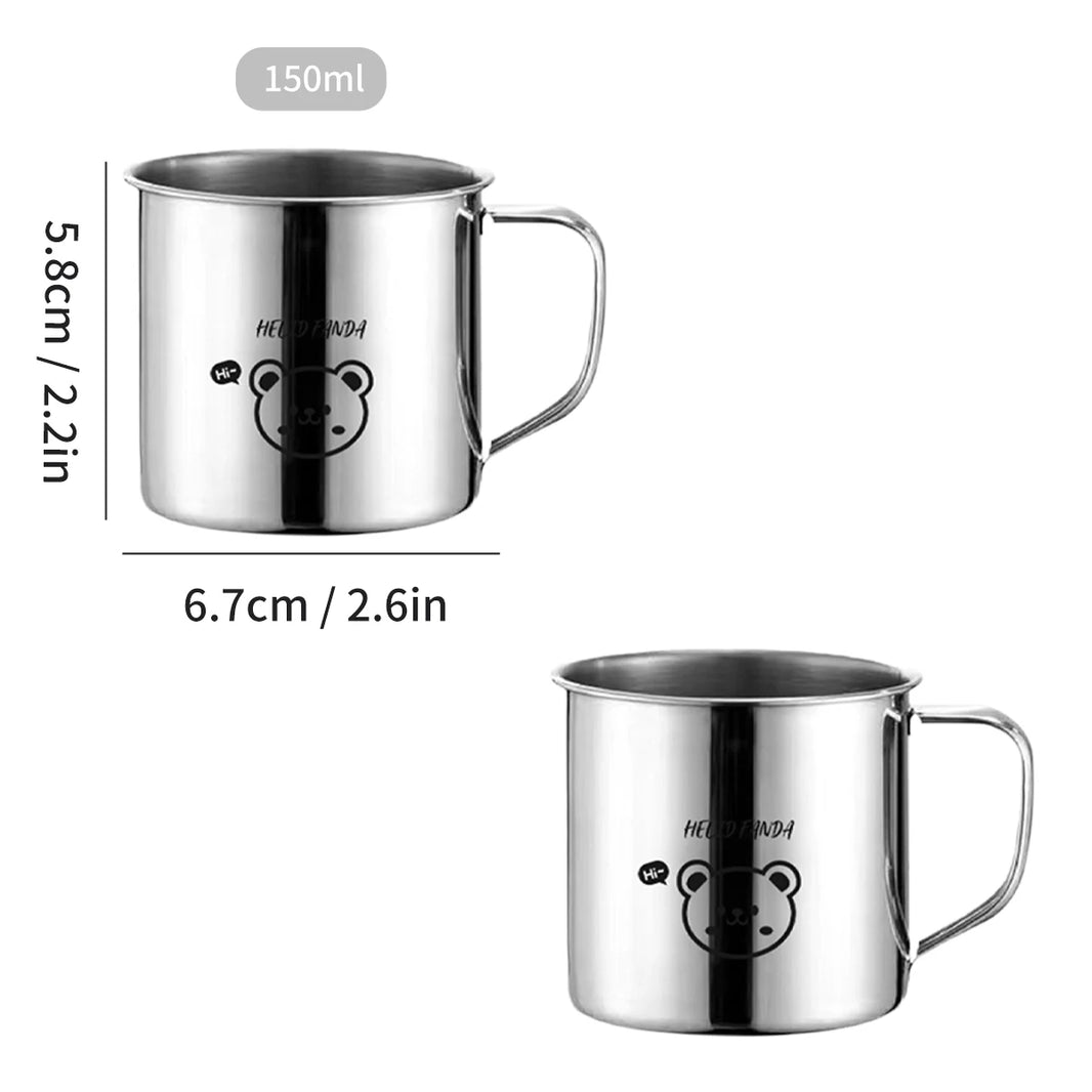 WORTHBUY 304 Stainless Steel Mini Mug with Handle — Anti-Drop Portable Kids Water & Milk Cup for Tea & Outdoor Picnic Drinkware