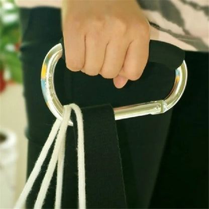 Large Aluminum Carabiner Stroller Hooks Organizer D-Ring Spring Snap Keychain Clip for Hanging Purses and Shopping Bags