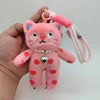 15cm Kawaii Pink Cat Plush Keychain, Animal Doll Pendant for Car and Bag Decoration
