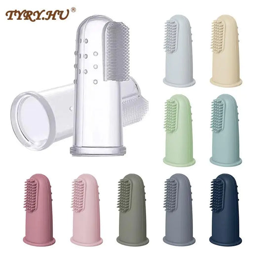 3Pcs Baby Silicone Finger Toothbrush - Children Teeth Cleaning Massage Soft Infant Rubber Brush for Kid Dental Care