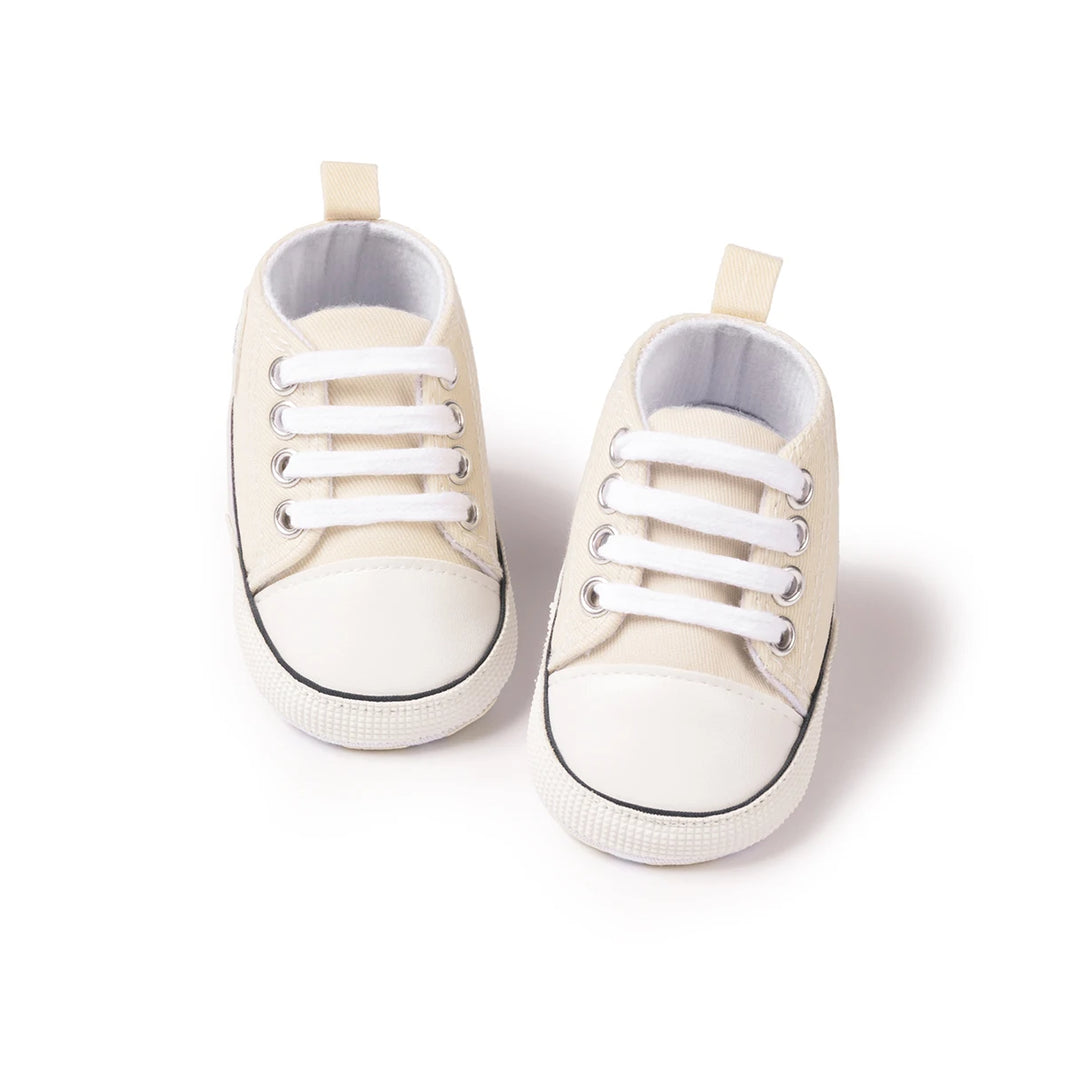 KIDSUN Newborn Multi-Coloured Canvas Baby Shoes – Soft Soled Casual First Toddler Shoes for Boys & Girls