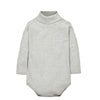 Baby Girl Long Sleeve Bodysuit – 100% Cotton High Collar Jumpsuit (Solid Color, 0-2 Years)