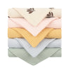 5 Pcs Baby Cotton Square Towel – Muslin Cloth, Infant Hand/Face Washcloth, Feeding Bib, Burp Cloth & Saliva Towel - Kidzy Market