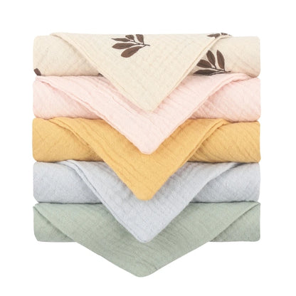 5 Pcs Baby Cotton Square Towel – Muslin Cloth, Infant Hand/Face Washcloth, Feeding Bib, Burp Cloth & Saliva Towel - Kidzy Market