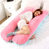 Soft Fleece Pregnancy Pillow - U-Type Lumbar Cushion for Pregnant Women, Multi-Function Side Protection, Pillowcase, PP Cotton