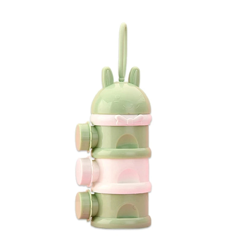 Portable Baby Food Storage Box - BPA Free Formula Dispenser, Cartoon Infant Milk Powder Box, Toddler Snacks Cup Container, Leak-Proof, Eco-Friendly