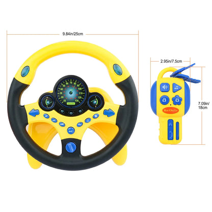 Electric Simulation Steering Wheel Toy with Light and Sound Educational Children’s Co-Pilot Car Vocal Toy Gift