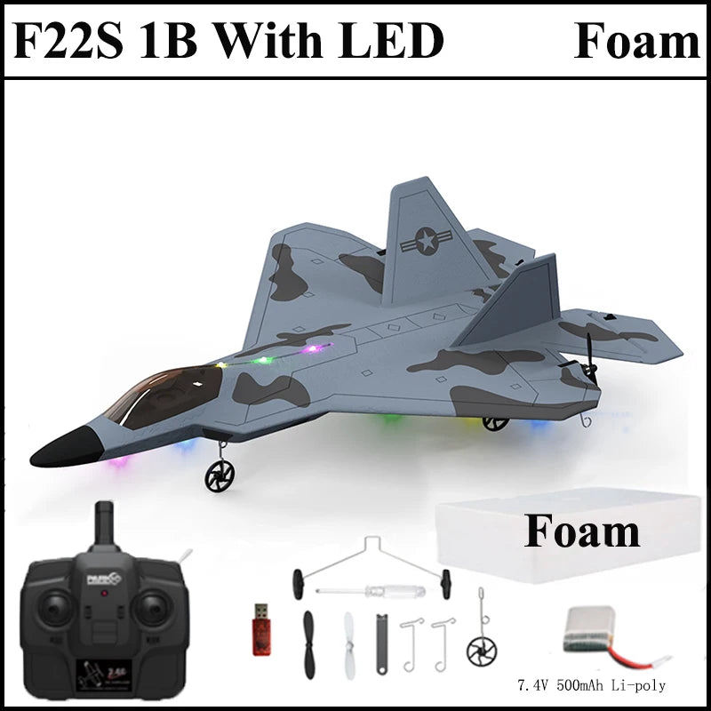 F22S 2.4G 4CH 3D6G RC Airplane Raptor Warplane WLtoys A180 LED Light Gyroscope